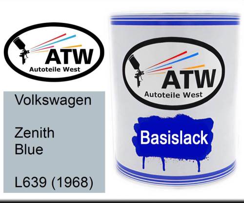 Volkswagen, Zenith Blue, L639 (1968): 1L Lackdose, von ATW Autoteile West.